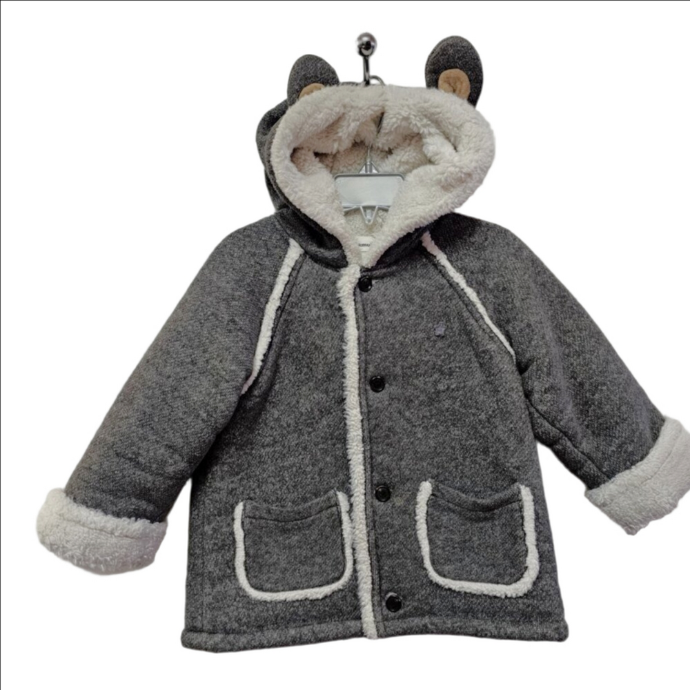Baby Sherpa-Lined  Faux fur Snap Teddy Ears Jacket